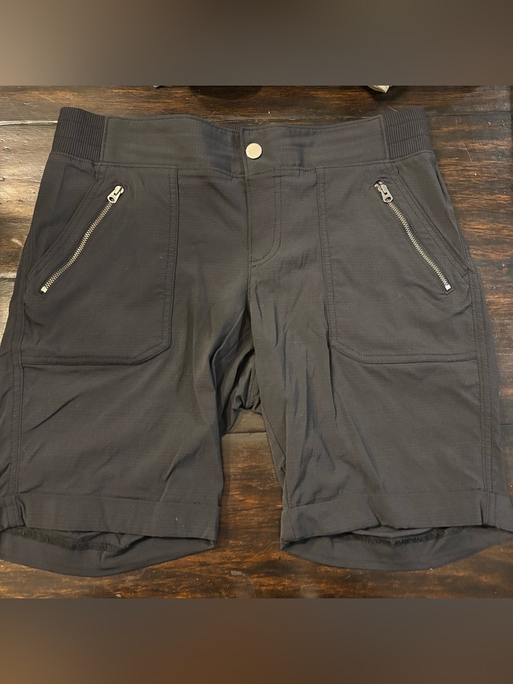 Athleta Black Athletic Shorts with Zip Pockets